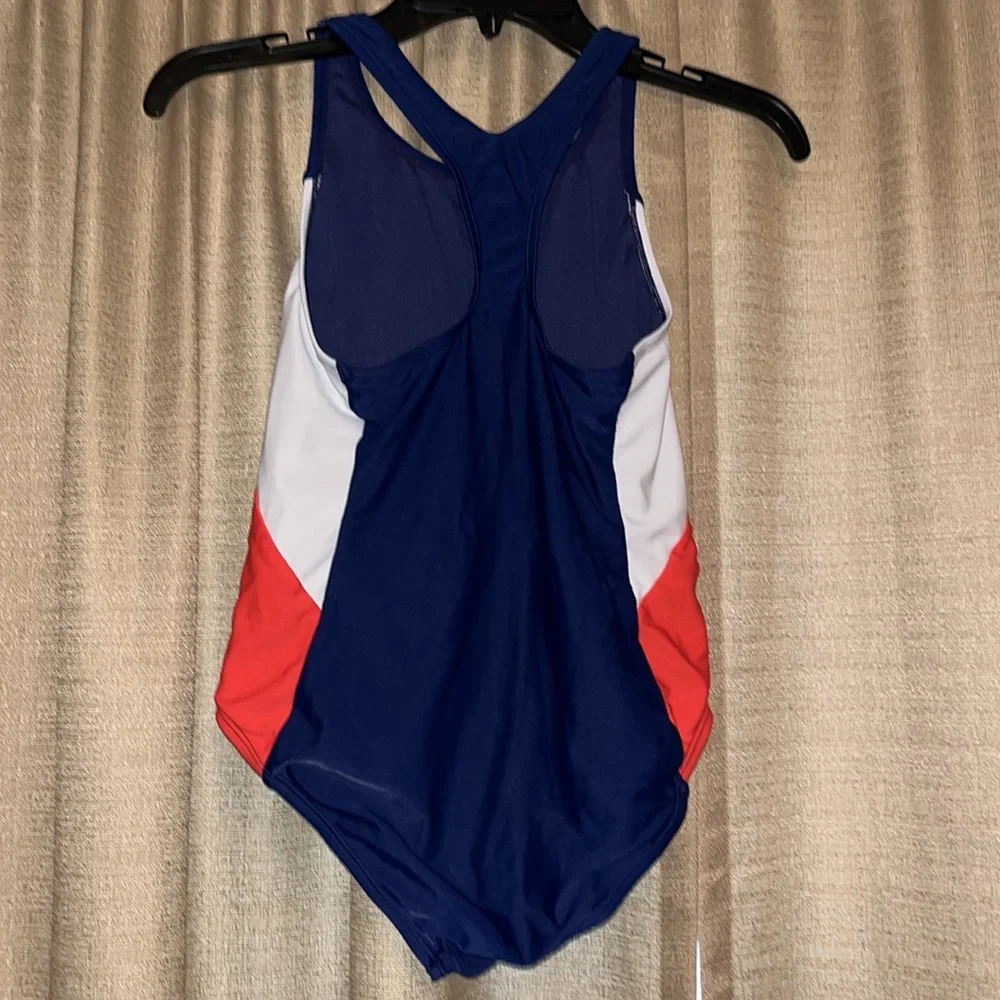 Speedo Infinity Splice One Piece Swimsuit Girls XL Red Blue White Racerback